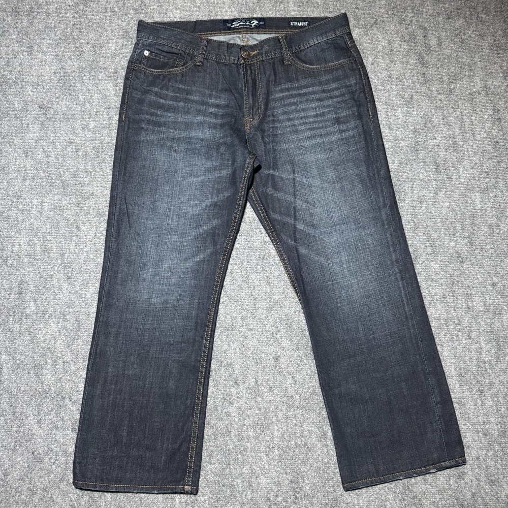 Seven7 Straight Fit Jeans Men's 36x30 Tag Dark Wash Stretch Denim 27" Inseam